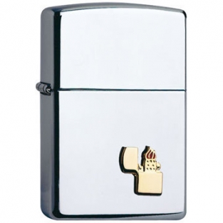 Zippo regular chrome polished emblem inclusief graveren